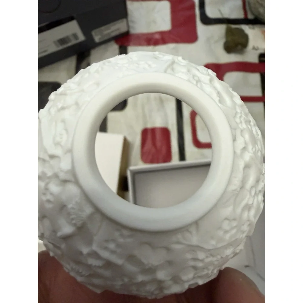 Bernardaud Limoges Lithophane Wedding Candle Holder Made in France Bisque White